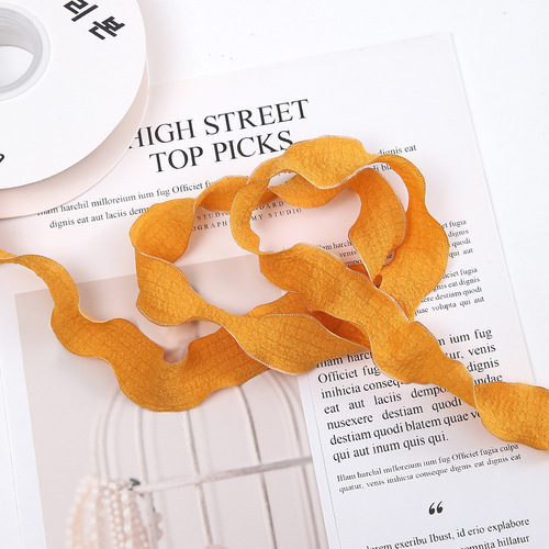 Fresh flowers ribbon pleated fish tail band DIY material bouquet floral decoration packaging band baking gift ribbon binding band