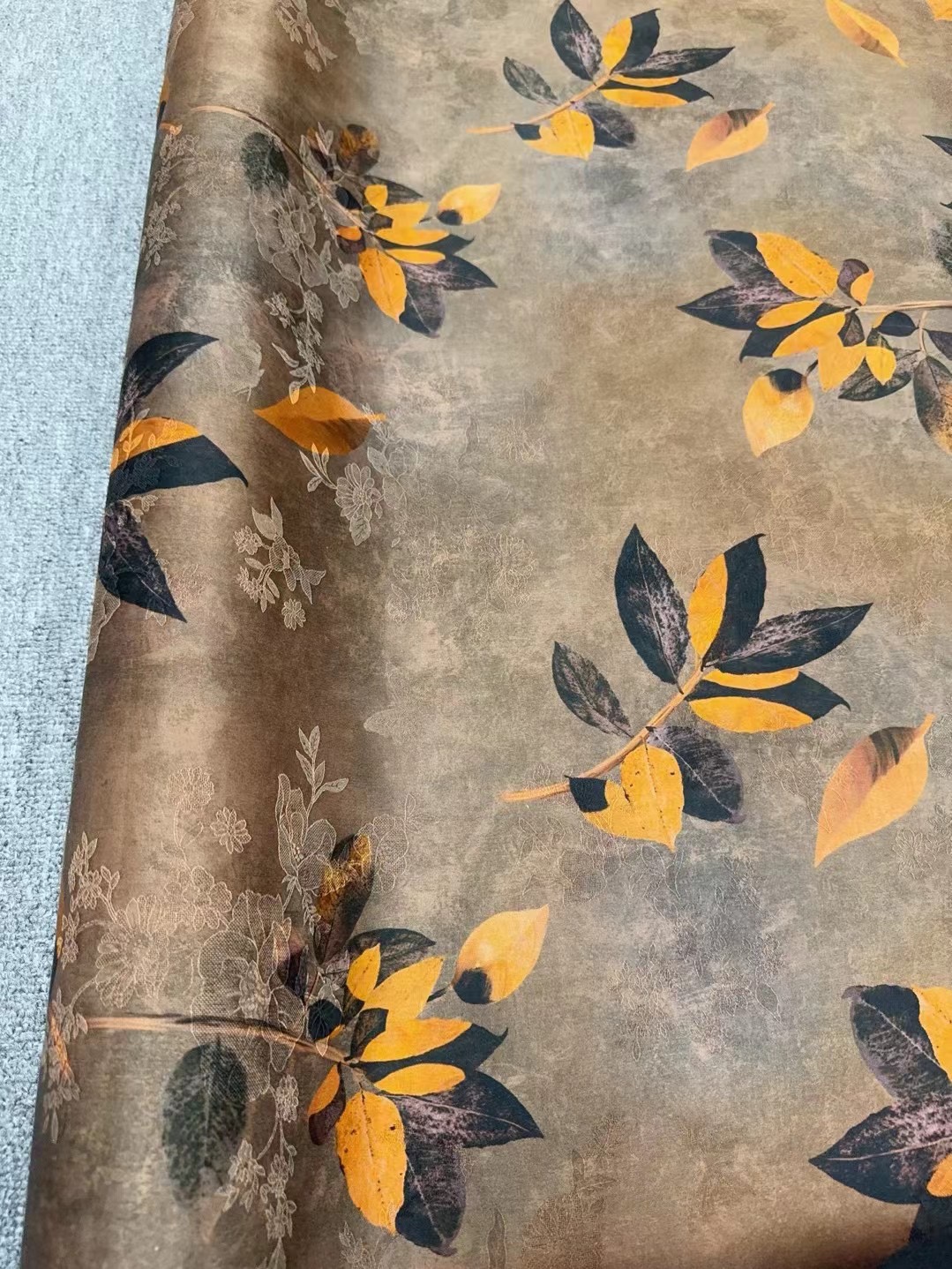 Brown background leaves*price per meter