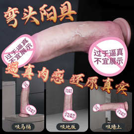 跨境液态硅胶化妆仿真阳具女性自慰器柔软硅胶手动假阴茎夫妻用品