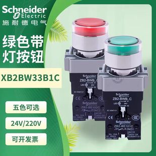 Schneider Xb2Bw Flat Head Button Self-Reset Switch with Led Light Equipment Power Start and Stop Button