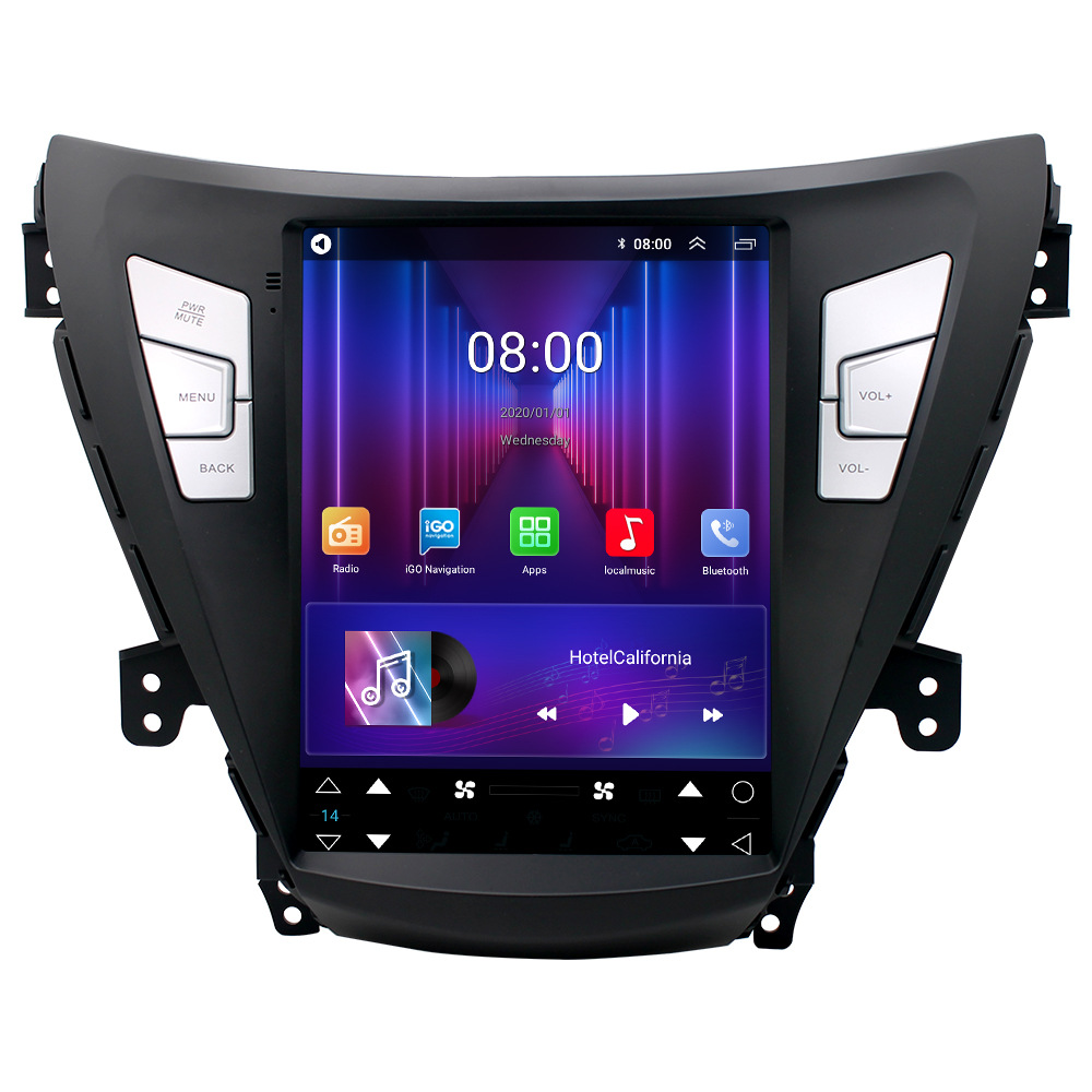 Aplicable a 11-13 Elantra Android navegación del coche Bluetooth MP5 pantalla vertical revertir la imagen GPS jugador