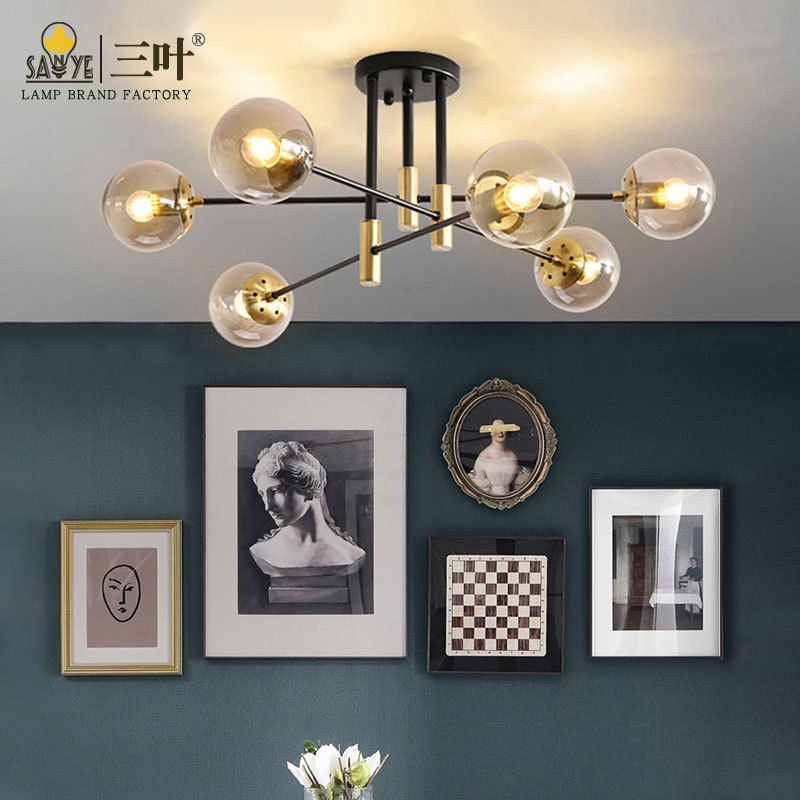 Nordic Ins Magic Bean Molecular Lamp Post-Modern Living Room Ceiling Light Home Led Bedroom Glass Ball Lamp