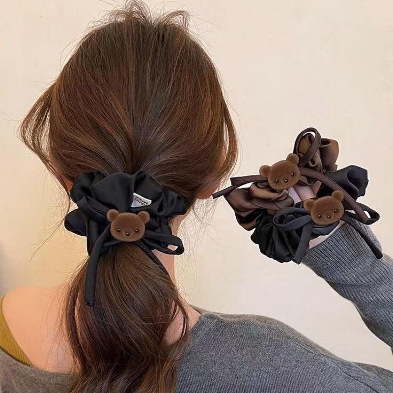 Scrunchie con fiocco e orsetto per donna accessorio per capelli_voghion.com