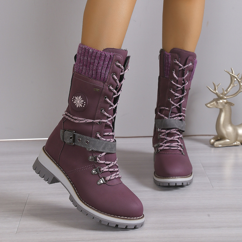 Women's Shoes women's snow boots winter new fur integrated women's shoes thickened warm cotton shoes high snow boots_voghion.com