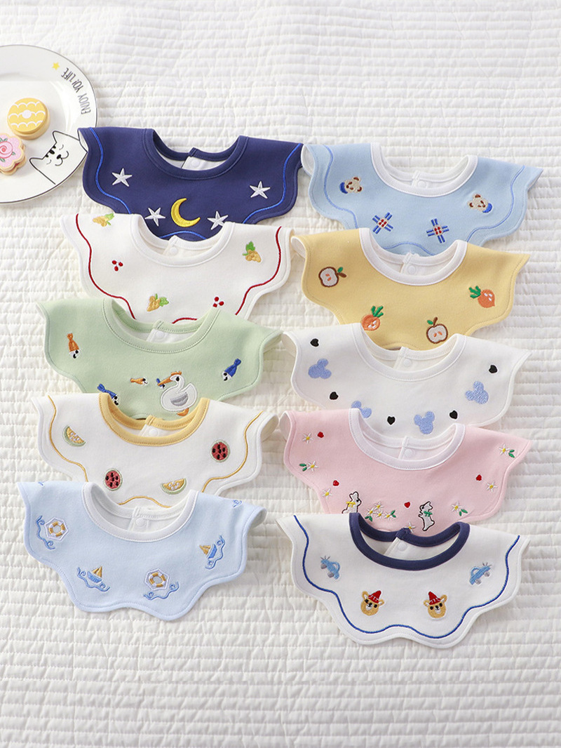 children's antibacterial waterproof cotton eating bib