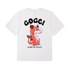 短袖生肖小龙印花T恤夏季宽松休闲现货批发短袖衫跨境短袖男t恤