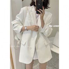 小西装外套女2024春秋季新款休闲小个子感米白色洋气时尚西服
