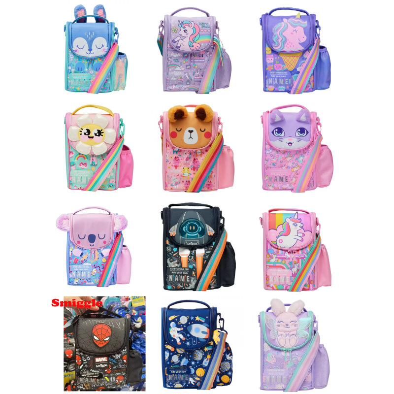 ✅ Australian Smiggle Meal Bag Double-Layer Handbag Lunch Box Primary School Kidsren Waterproof Insulation Bag Lunch Bag