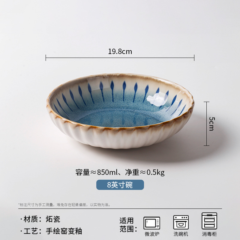 OMK serie de plato de cerámica retrógrada horno de esmalte personalidad de pasta de comida occidental platos caseros al por mayor image 10