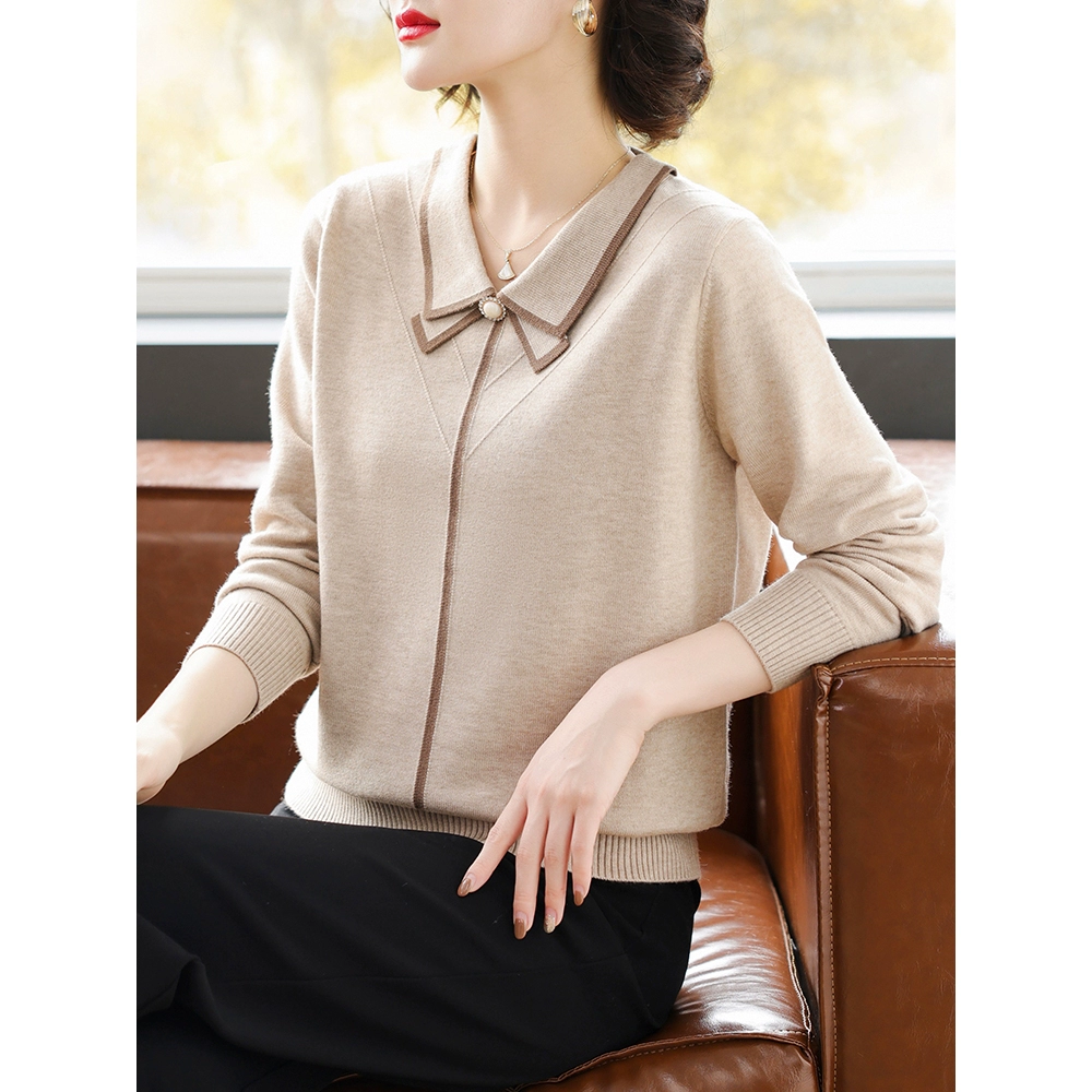 Год рождения красный свитер мама осень зима 2025 новый стиль