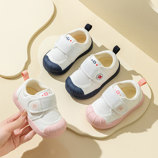 Kindergarten shoes 2024 spring new indoor shoes boys soft bottom non-slip baby girl white shoes children canvas shoes