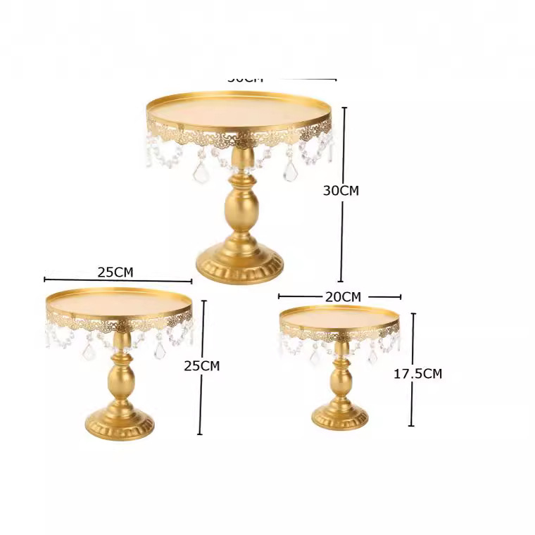 Fijación de pastel de hierro forjado de oro / bandeja de pastel / bandeja de frutas / bandeja de bodas West Point