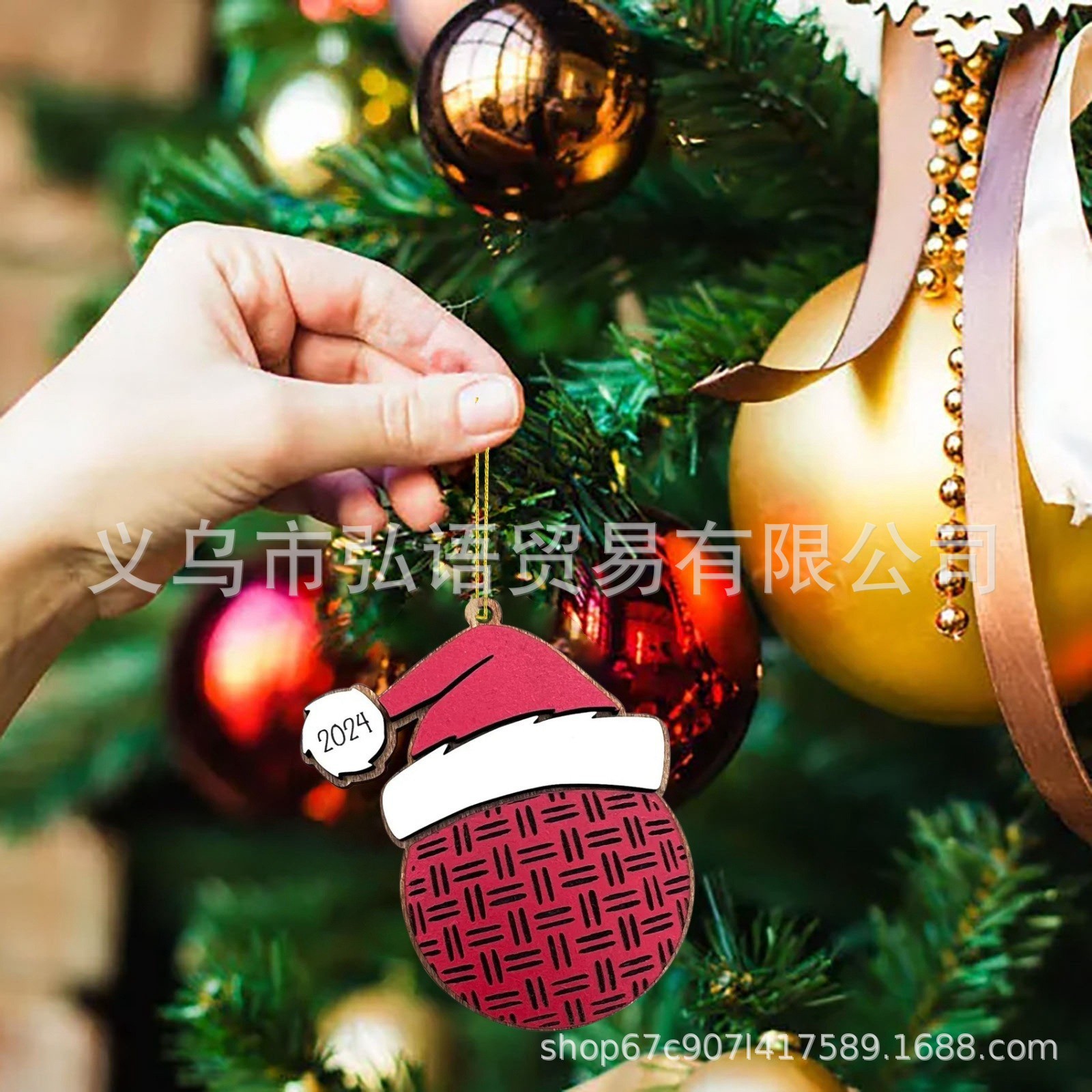 Nuevos productos transfronterizos 2024 decoración de pelota deportiva, adornos deportivos de madera colgante de Navidad fútbol baloncesto béisbol voleibol