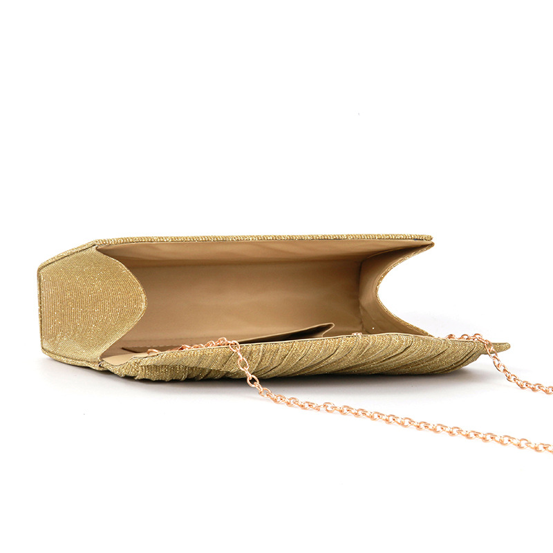 2023 transfronterizo nuevo bolso de noche bolso de mujer plisado a rayas cubierta material de flash vestido de noche fiesta bolso de mujer