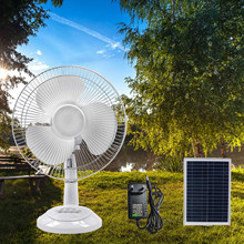 直流变频太阳能充电风扇节能风扇12寸12伏带锂电池DC台扇风扇