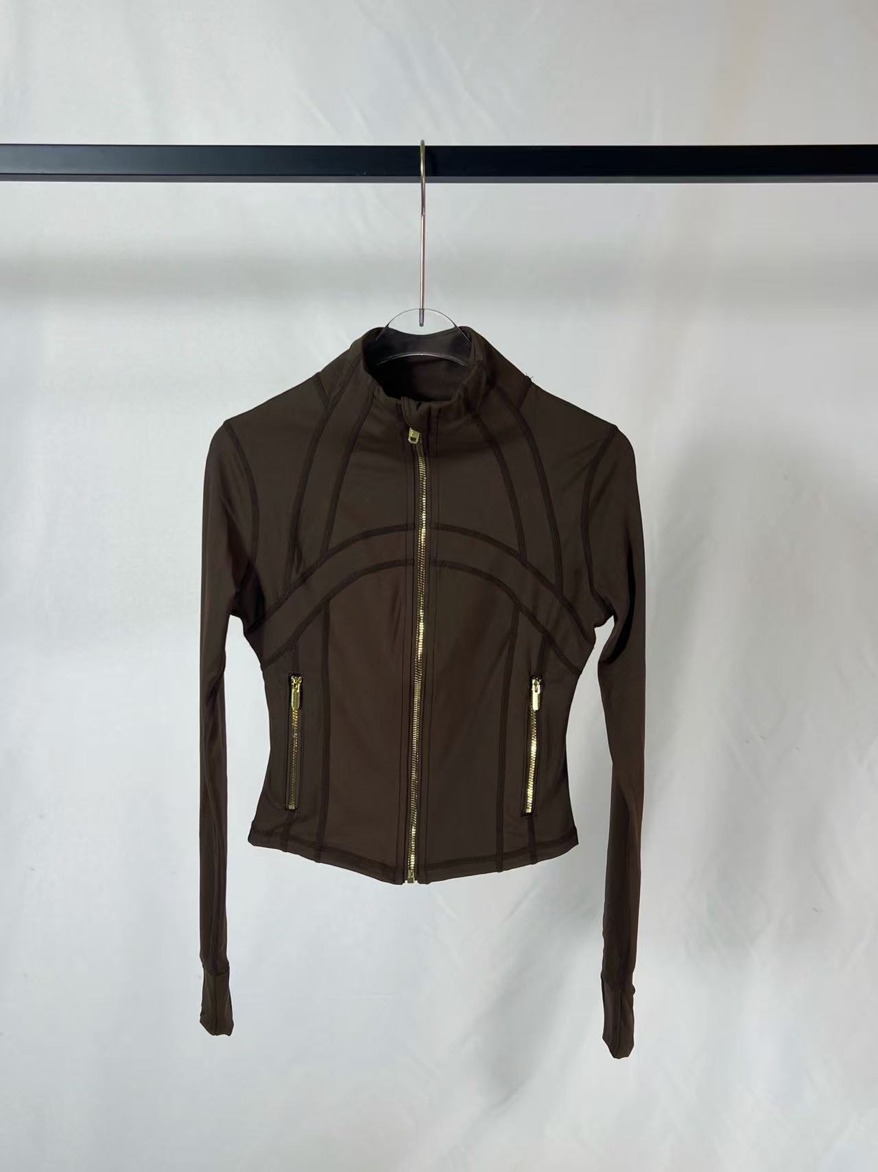 Walnut brown gold cropped jacket