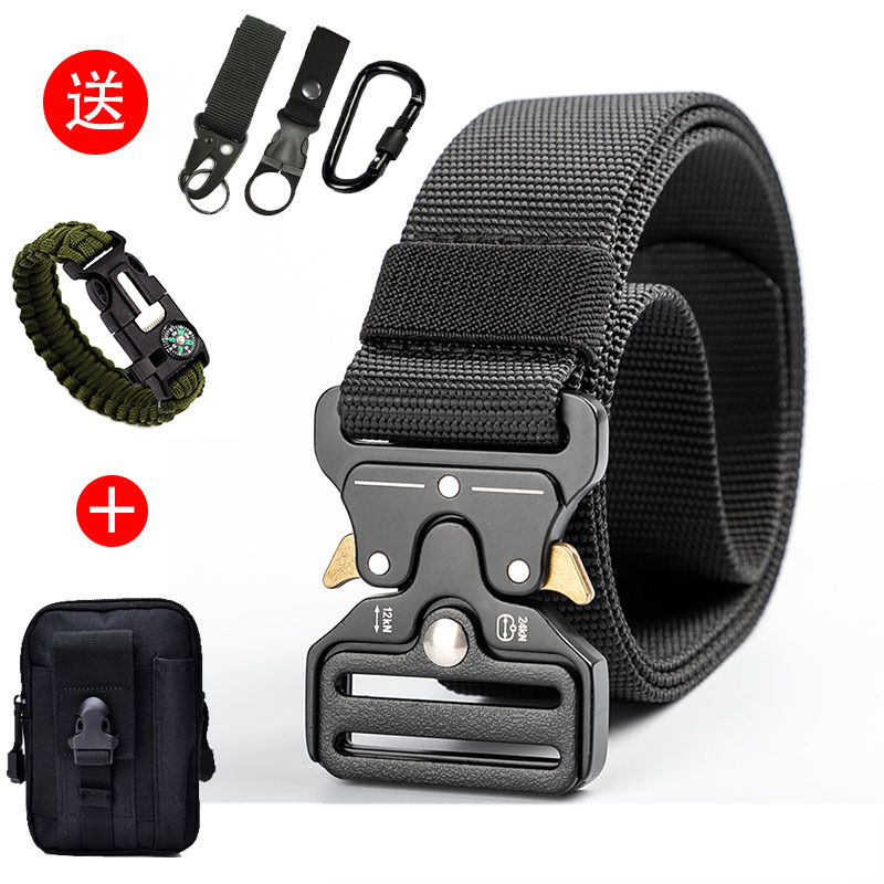 Alloy buckle military fan casual men's training tactical inner belt outdoor canvas nylon automatic buckle trouser belt buckle belt