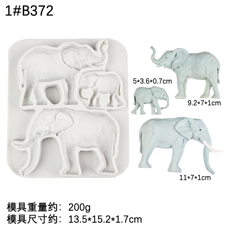 Jirafa africana elefante león bricolaje chocolate decoración de pastel de fondant decoración de galletas hornear molde de silicona