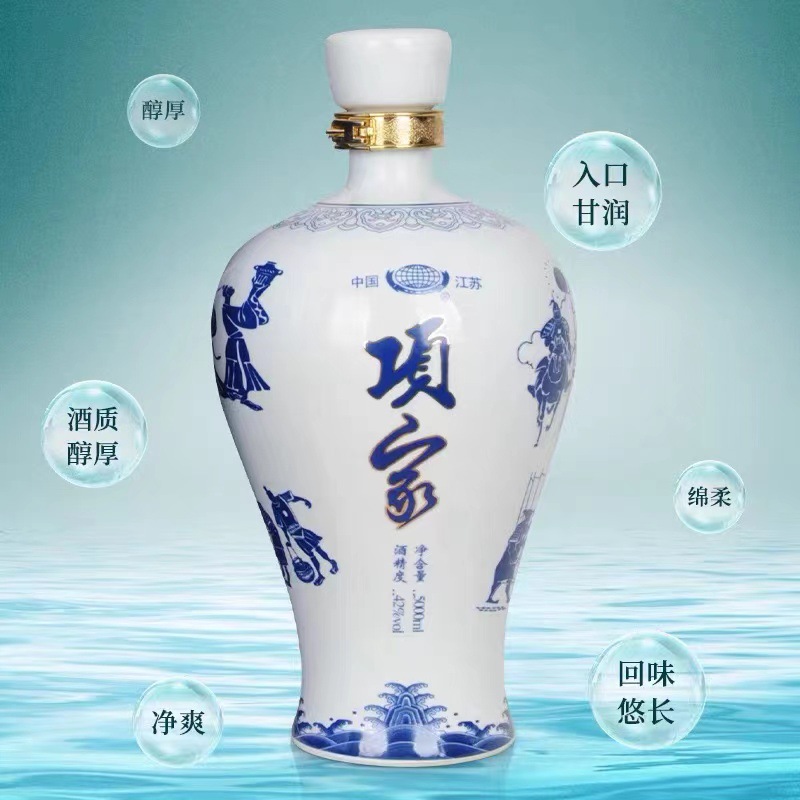 封坛窖藏纯粮酿造浓香白酒项家酒青花瓷42度老酒8斤坛装库存老酒