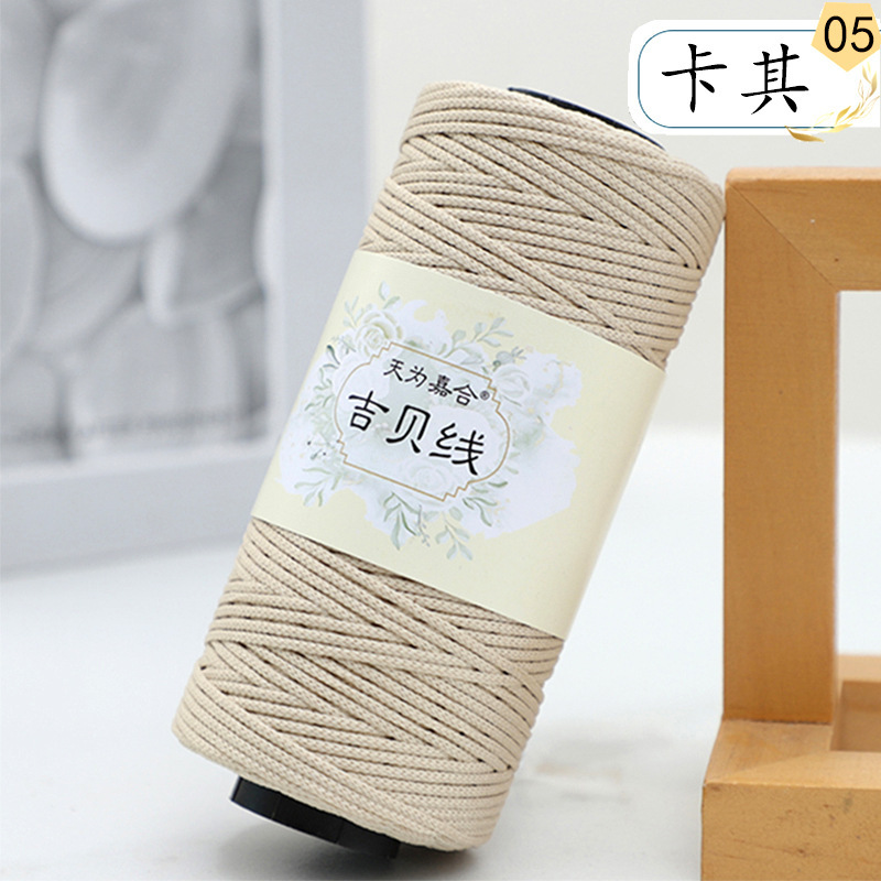 1.5 ミリメートルラウンドストランド中空綿糸中厚手の綿麻糸手作り diy 編み物かぎ針編みバッグかぎ針編み帽子クッション糸|undefined