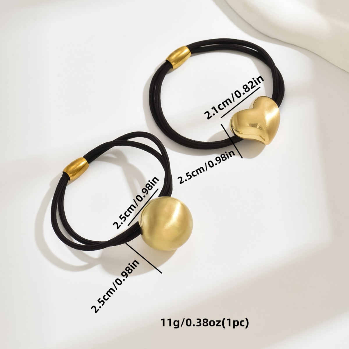 Coreano retro hacer viejos cuerdas de cabello de metal de amor temperamento elegante simple anillo de cabello de cabello de cola de caballo joyas para el cabello