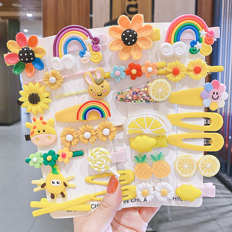 Children's Internet Celebrity Cartoon Hairpin Korean Princess Headwear Girls Little Girl Broken Hair bb Hairpin Cute Baby Hair Accessories