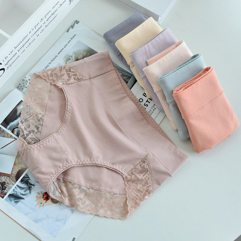 2025 Autumn and Winter Pure Cotton Underwear Women's Lace High Waist Tummy Control 7A Antibacterial Pure Cotton Crotch Breathable Large Size Women's Underwear 2025 Autumn and Winter Pure Cotton Underwear Women's Lace High Waist Tummy Control 7A Antibacterial Pure Cotton Crotch Breathable Large Size Women's Underwear