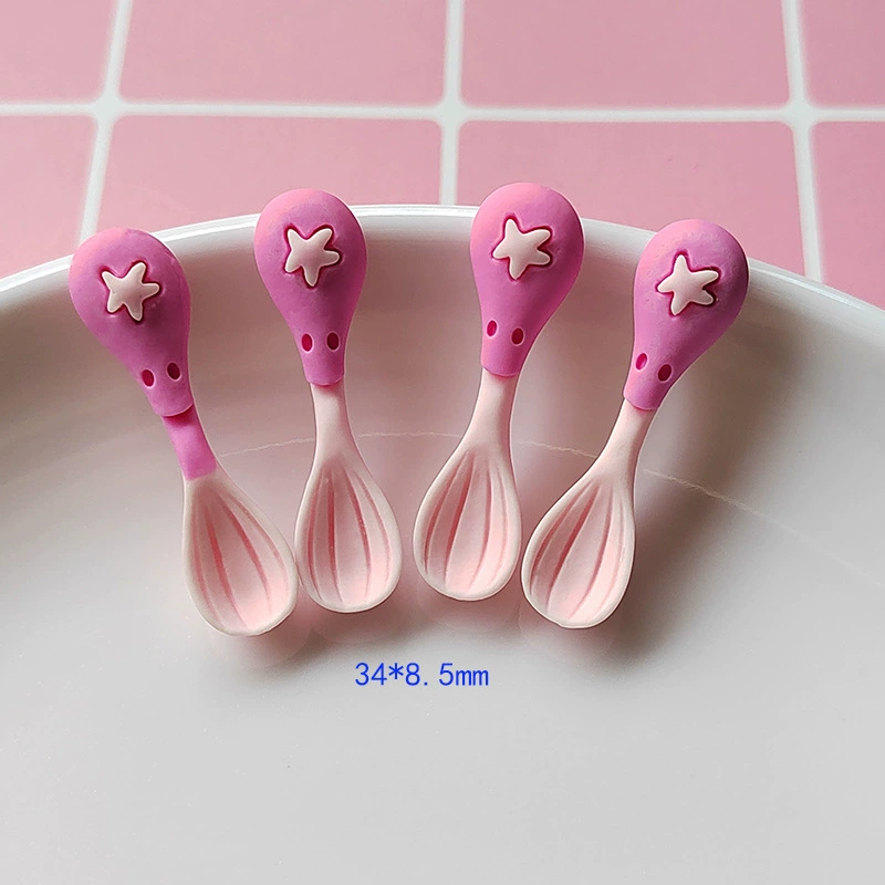 Small family kitchenware, fork, spoon with accessories, cream phone case, accessory, DIY