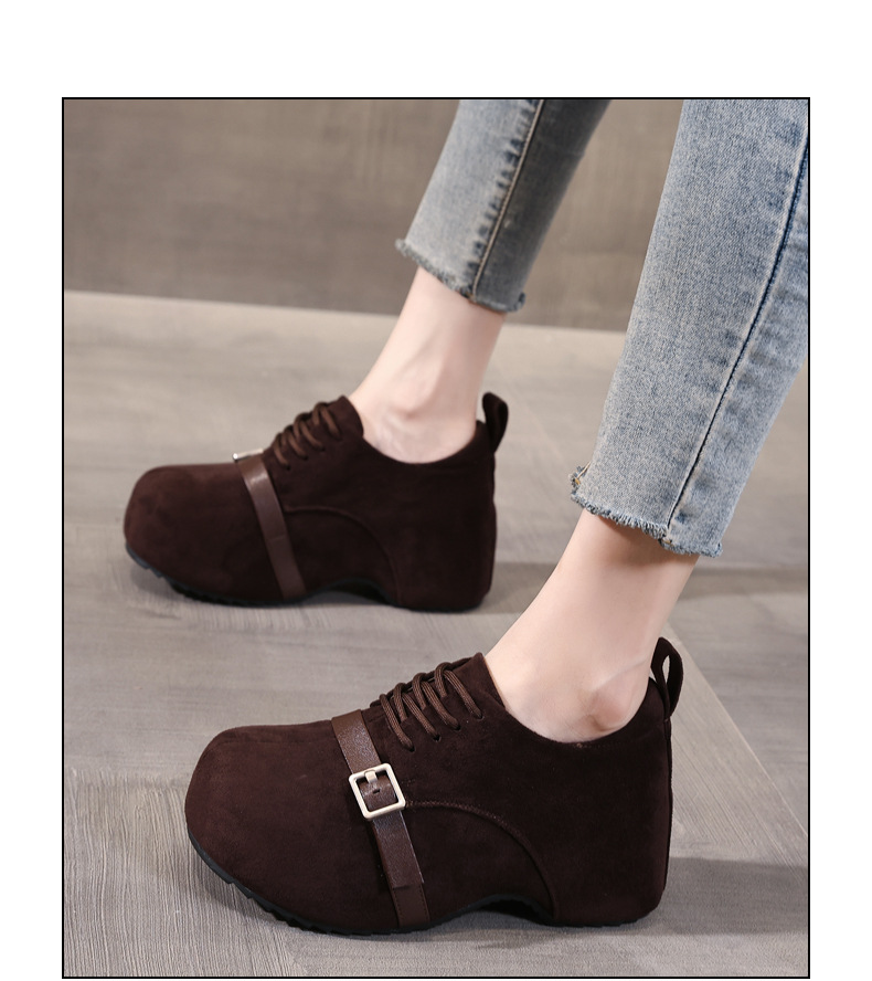 Giày lười nữ Birkenstock đế xuồng dày nâng chiều cao, đế mềm mùa thu — con lạc đà chi tiết 15