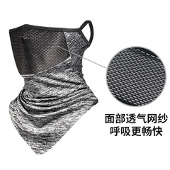 Cross-border summer outdoor breathable ice silk hood, sun protection cycling mask, men's ear-hanging triangle scarf, face protection, neck protection and scarf