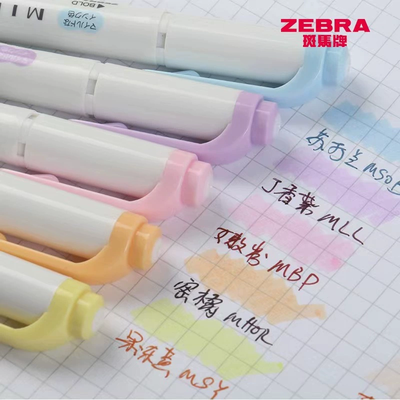Двусторонние фломастеры Zebra Mildliner, пастельная новая цветовая серия, двойной наконечник 0,5/2,5 мм