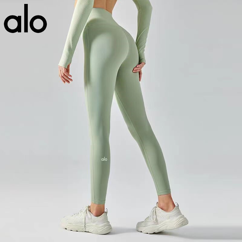 Al Yoga Pants Women Seamless High-Waist Butt-Lifting Sports Tight Running Outdoor Training Quick-Dry Fitness Pants Women