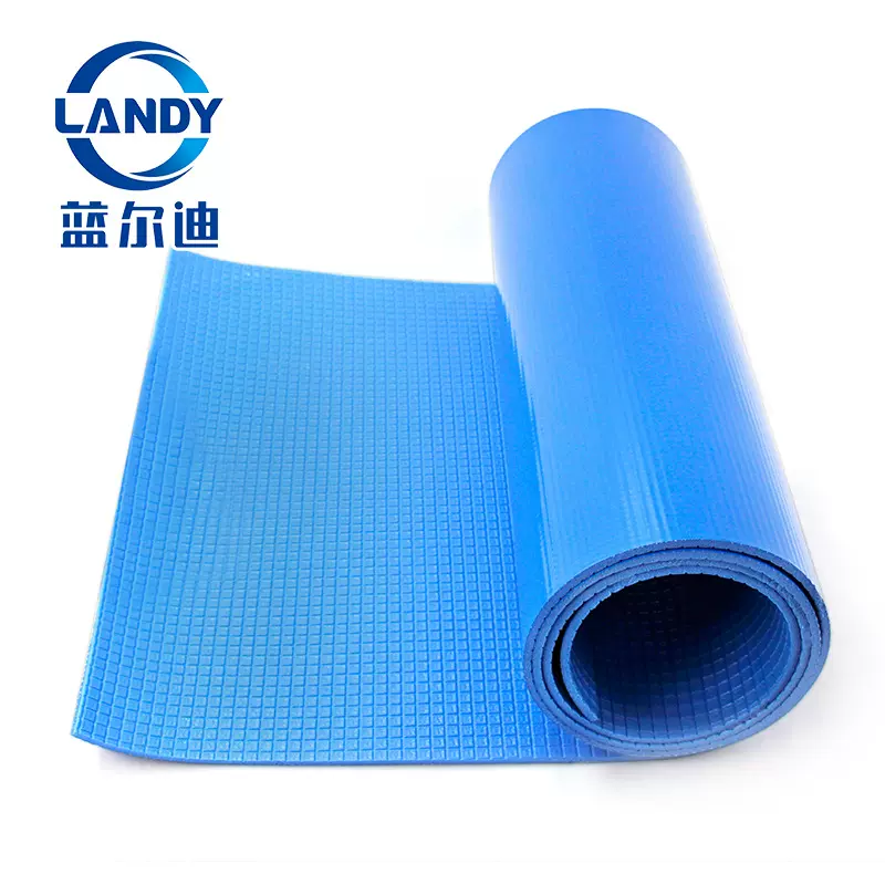 蓝色多功能游泳池保温保护盖别墅泳池用防尘XPE泡材质厂家供应