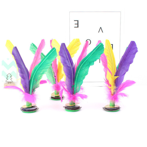 Feather shuttlecock adult fitness kindergarten shuttlecock chicken feather key resistant to kicking hair fitness shuttlecock kicking flower shuttlecock beef tendon bottom