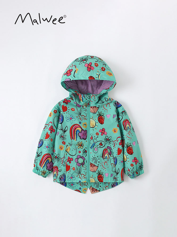 Malwee chaqueta de niñas otoño y invierno nueva ropa infantil europea y americana de estilo extranjero niñas con capuz cardigan para niños abrigo