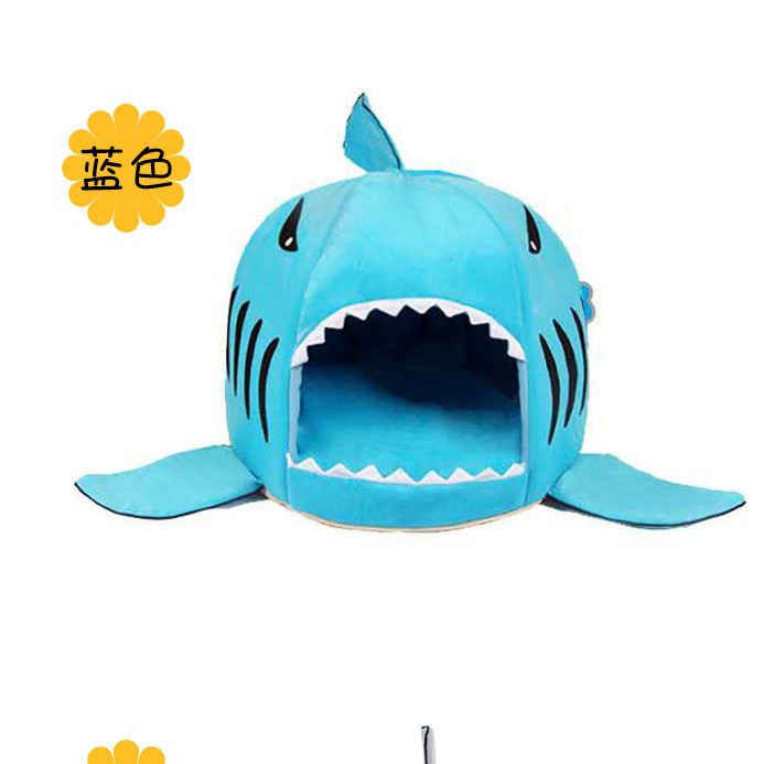 Nido de mascotas de tiburón, perrera, nido de gato, nido de hámster Teddy cerrado para perros pequeños y medianos, disponible para cuatro estaciones, cálido, fábrica al por mayor