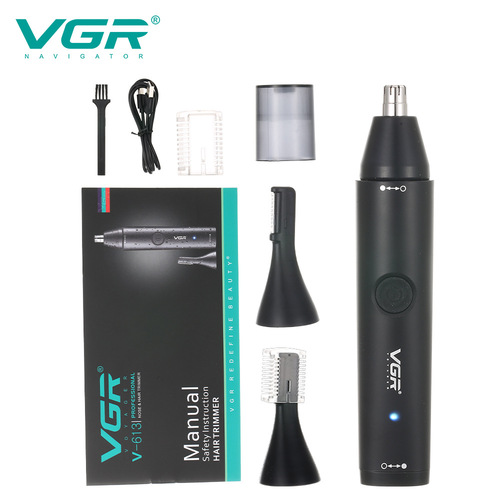 VGR two-in-one washable men's nose hair trimmer nose hair cleaner USB electric eyebrow trimmer V-613