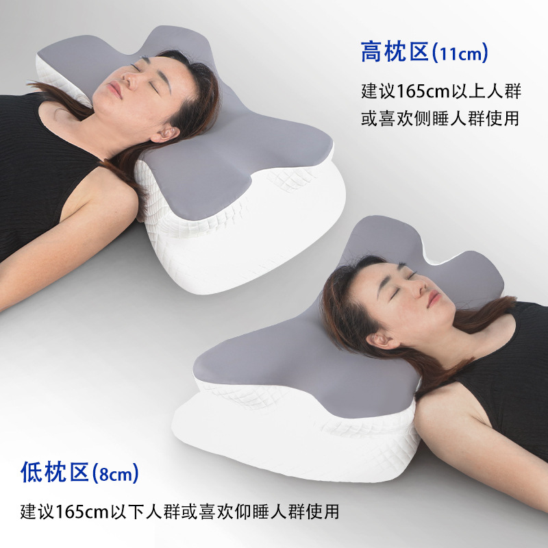 Amazon nueva almohada de memoria de mariposa transfronteriza almohada de memoria de algodón de espina cervical de forma especial almohada de cuello no colapsar almohada de cuello