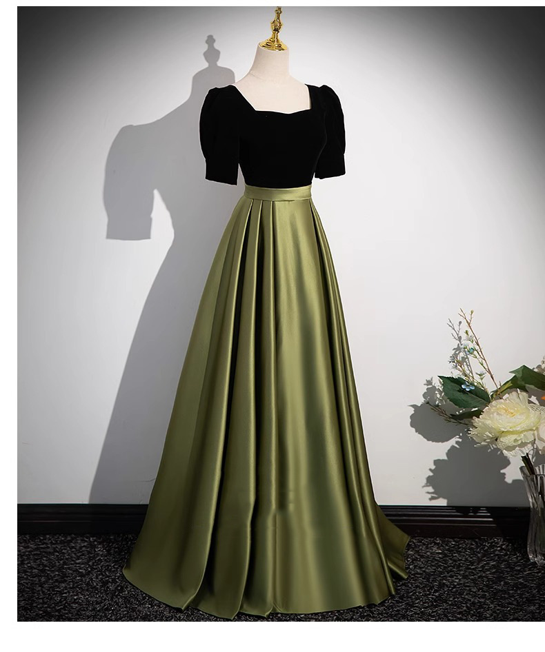 Đầm dạ hội maxi nữ thắt eo cổ chữ V không tay thêu hoa đuôi cá — Màu xanh lá chi tiết 9