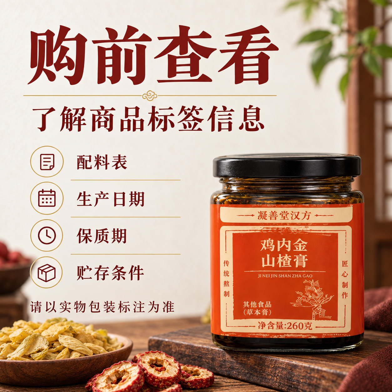 Hawthorn & Ji Nei Jin Herbal Paste (Shan Zha Ji Nei Jin Gao) — Traditional Slow-Simmered Herbal Extract in use