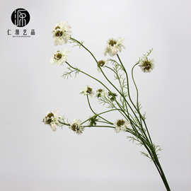仿真花松虫草田园风 波斯菊蓝盆花插花配材 家居花艺婚庆餐桌装饰