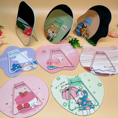 Cute cartoon 3D folding mirror, suitable for both boys and girls' student dormitories, vanity mirror, can stand or hang, high-definition makeup mirror