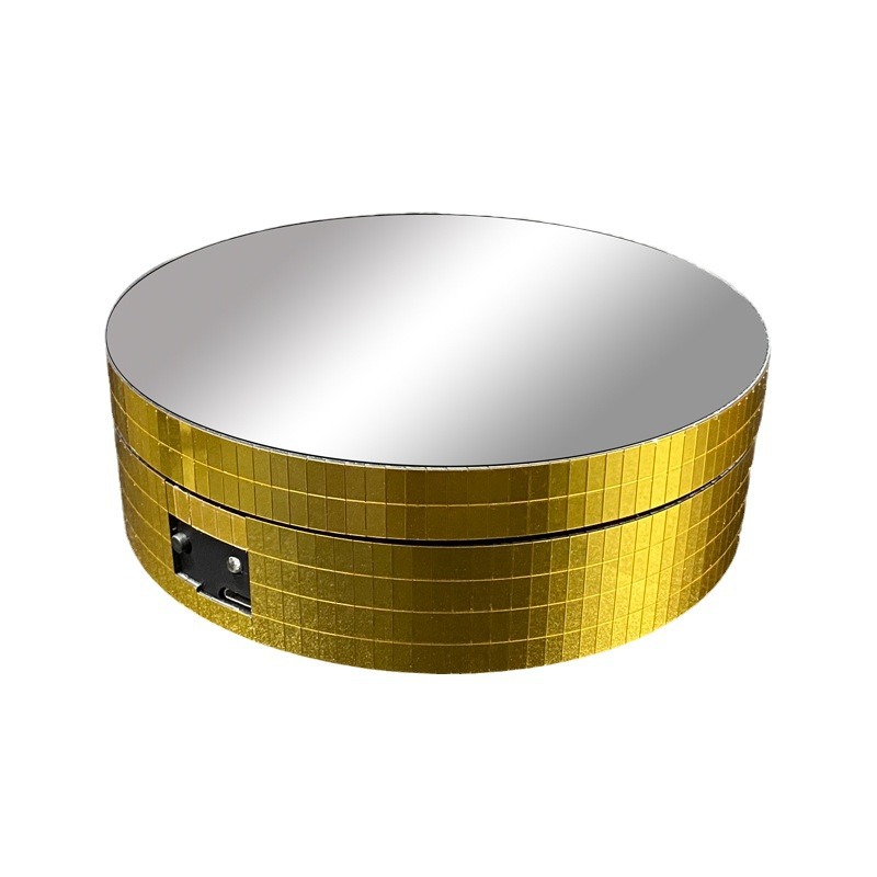 12cm soporte de exhibición giratorio automático 360 grados video en vivo tiro eléctrico plato giratorio espejo disco