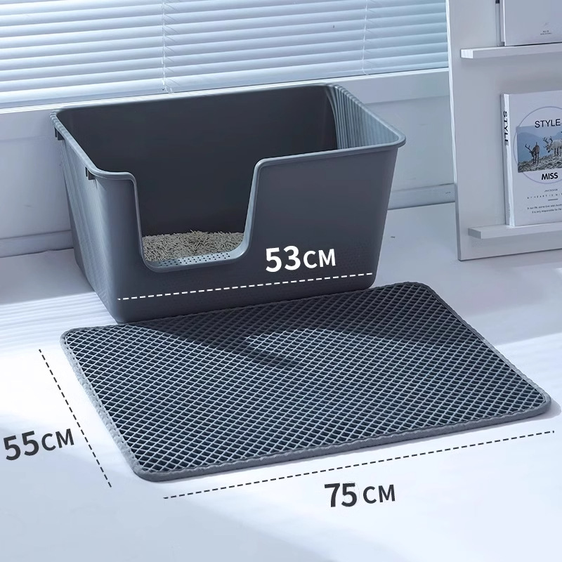 Alfombrilla de arena para gatos Filtro de doble capa anti-Out para gatos a prueba de salpicaduras Lavable gran control de arena gato alfombra de baño para gatos Cuenca