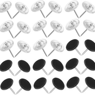 Factory for cross-border 100pcs transparent black gear thumb nail silver steel needle bulletin board fabric marking process