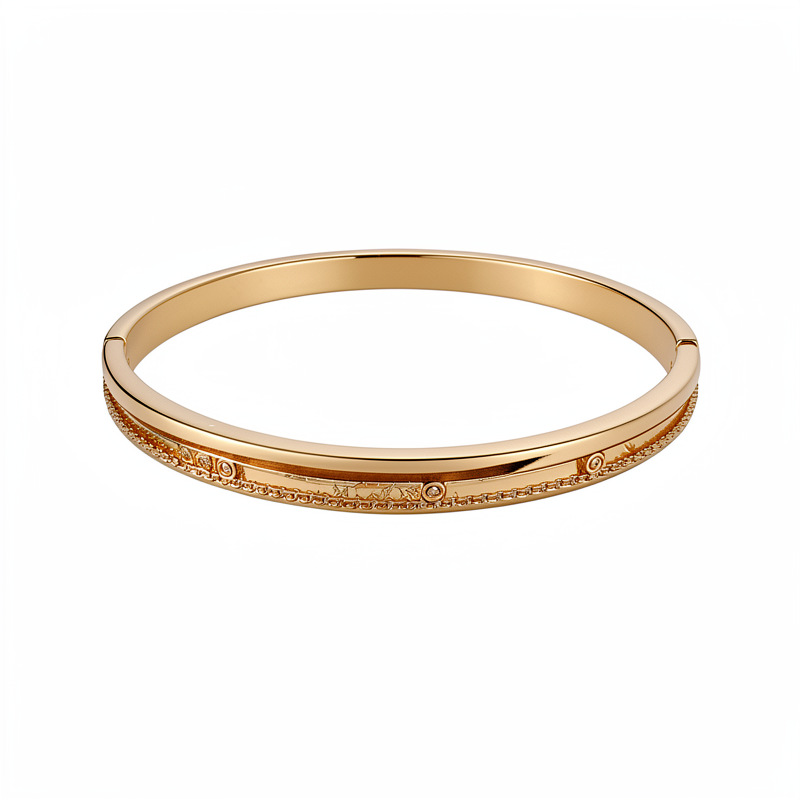 18K oro real chapado doble capa circular zircon pulsera de hebilla personalidad temperamento pulsera de moda ligera joyería de nicho