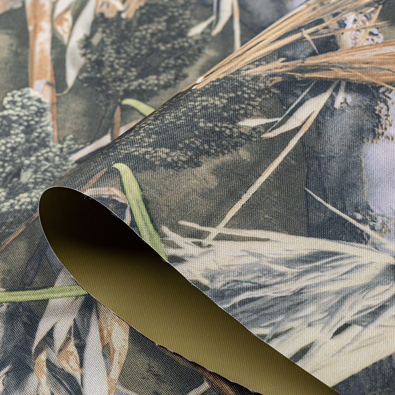 厂家直供 涤纶600D防水PVC稻穗迷彩牛津箱包布 现货面料批发供应