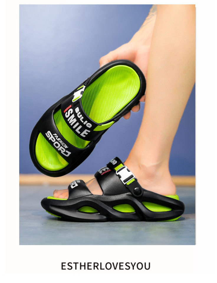 Dép sandal nam đế dày chống trượt, quai ngang kiểu thể thao, đi ngoài trời, phòng tắm, biển — Chiến binh đen, Milad, Màu cam đen, Màu hồng trắng chi tiết 12
