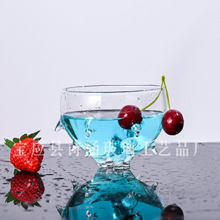 Pufferfish Glass Cocktail Cup Ice Cream Snack Creative Sea Urchin Glass Bowl Bar Restaurant Molecular Cocktail Cup