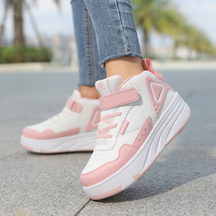 New children's four-wheel heelloon shoes for boys and girls roller skates double-row roller skates for teenagers sneaker with wheels